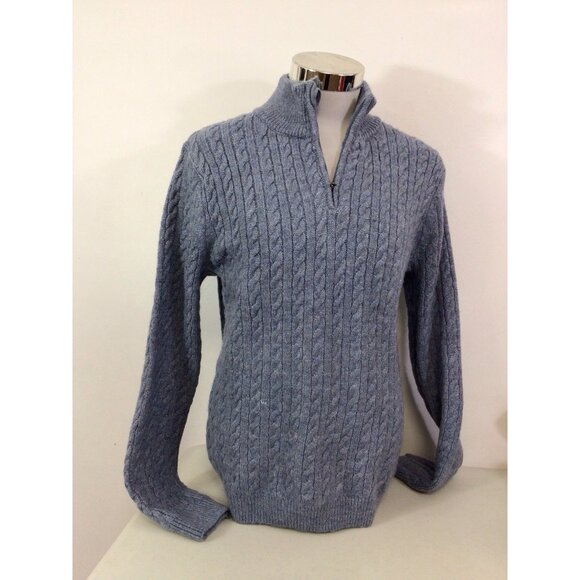 H&M Sweater 1/4 Zip Blue Wool Blend Youth Boys 20 New - Picture 4 of 9